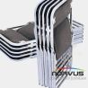  Silla plegable acojinada cromada vinil negro