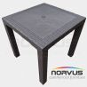 Mesa cuadrada Ratan de plastico chocolate