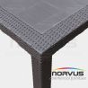  Mesa cuadrada Ratan de plastico chocolate