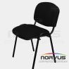  Pack - 10 x Silla de visita ISO acojinada tapiz tela negro