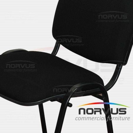  Pack - 10 x Silla de visita ISO acojinada tapiz tela negro