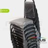 Pack - 50 x Silla apilable acojinada en esmalte vinil negro