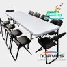 Pack - 5 tablones rectangular plastico inflado y 50 sillas plegables esmalte negro