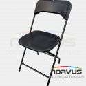 Silla plegable de plástico negro reforzada