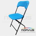 Silla plegable de plástico azul reforzada