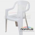Silla de plástico con brazos Milan blanco