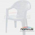 Silla de plástico con brazos Bolonia blanco