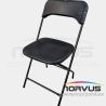 Silla plegable de plástico negro reforzada