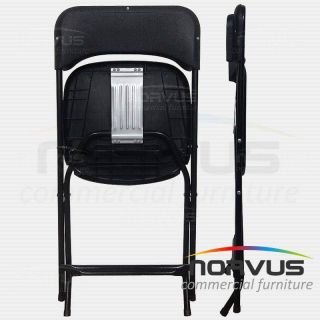  Silla plegable de plástico negro reforzada