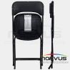  Silla plegable de plástico negro reforzada