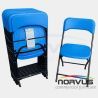  Silla plegable de plástico azul reforzada