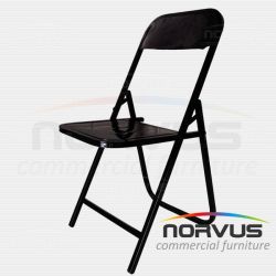 Silla plegable de lámina en esmalte negro