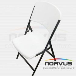 Silla plegable Garden de plástico inflado blanco