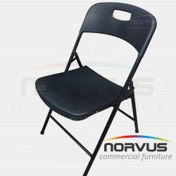 Silla plegable de plástico jardín Polonia negro