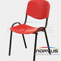 Silla de visita ISO de plástico rojo