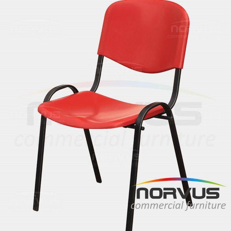 Silla de visita ISO de plástico rojo