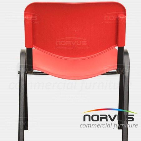  Silla de visita ISO de plástico rojo