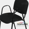  Silla de visita ISO con brazos acojinada tapiz tela negro