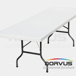 Mesa rectangular plegable 240x75  plástico inflado