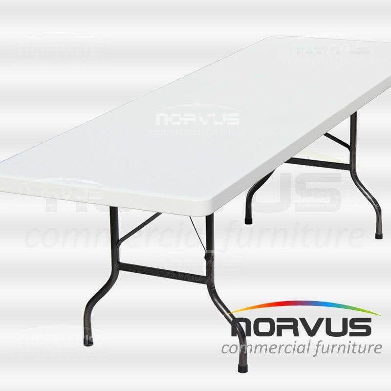 Mesa rectangular plegable 240x75  plástico inflado
