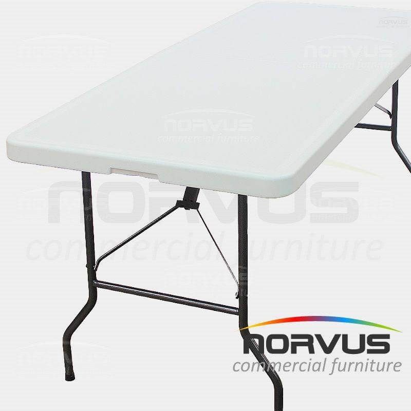 Mesa portafolio rectangular plegable 180x75 plástico inflado