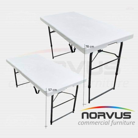  Mesa portafolio rectangular plegable 120x60 plástico inflado