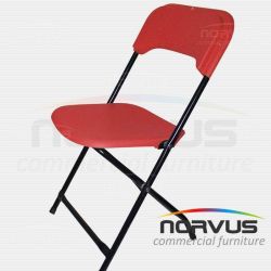 Silla infantil plegable de plástico rojo