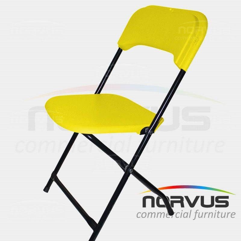 Silla infantil plegable de plástico amarillo
