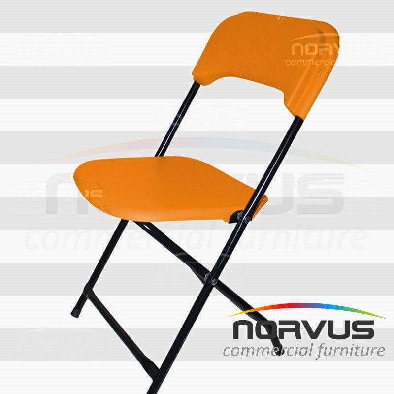 Silla infantil plegable de plástico naranja