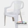Silla de plástico con brazos Milan blanco