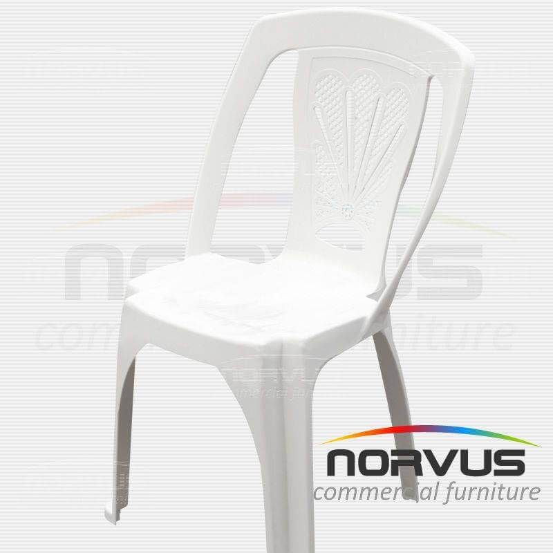Silla de plástico sin brazos Pavito blanco