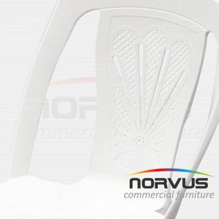  Silla de plástico sin brazos Pavito blanco