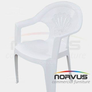 Silla de plástico con brazos Palermo blanco
