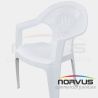 Silla de plástico con brazos Palermo blanco