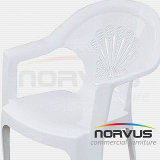  Silla de plástico con brazos Palermo blanco