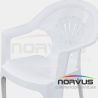  Silla de plástico con brazos Palermo blanco