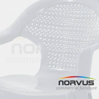  Silla de plástico con brazos Bolonia blanco