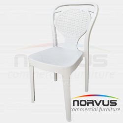 Silla de plástico Pisa sin brazos blanco