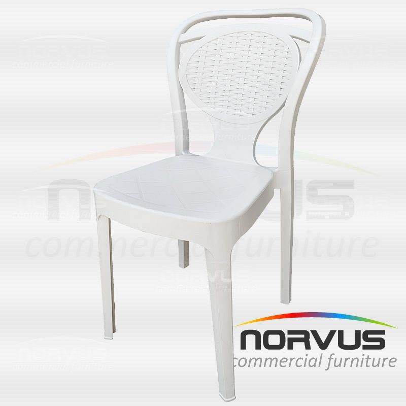 Silla de plástico Pisa sin brazos blanco