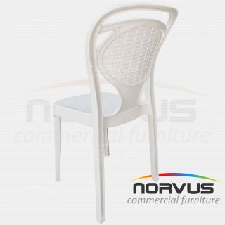  Silla de plástico Pisa sin brazos blanco
