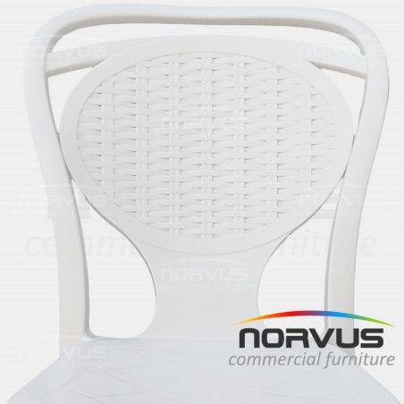  Silla de plástico Pisa sin brazos blanco