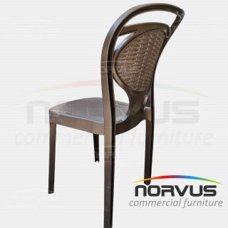  Silla de plástico Pisa sin brazos chocolate
