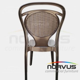  Silla de plástico Pisa sin brazos chocolate
