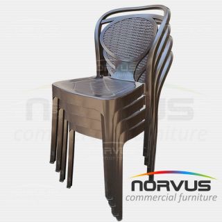  Silla de plástico Pisa sin brazos chocolate