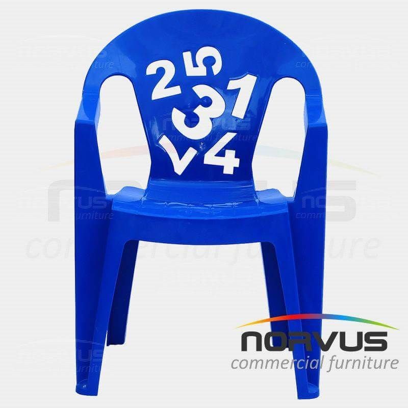 Silla infantil de plástico Numeros azul rey
