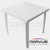 Mesa cuadrada de plástico blanca