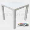 Mesa cuadrada Ratan de plástico blanca