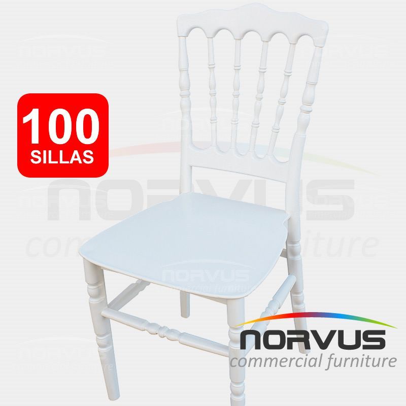 Pack - 100 x Silla Versalles de plástico blanco