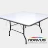  Pack - 5 mesas cuadrada fibra de vidrio y 50 sillas plegables plastico negro