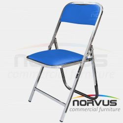 Silla plegable acojinada cromada vinil color